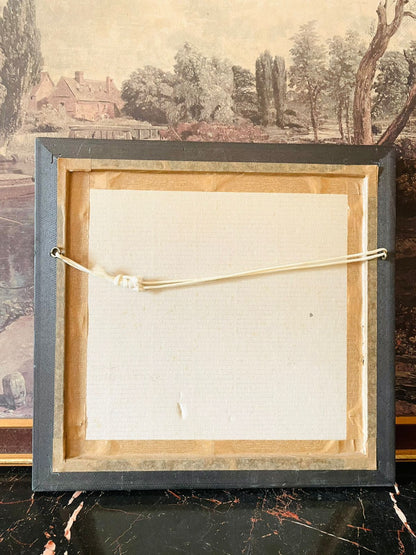 Handcrafted Wooden Marquetry Art – Village & Canoe Scene (Framed)