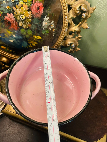Pink Enamel Heat Me Pot 5 Inch