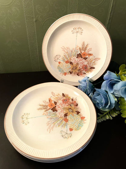 Poole Pottery Autumn Floral Plates Set of 4 – 8 Inch