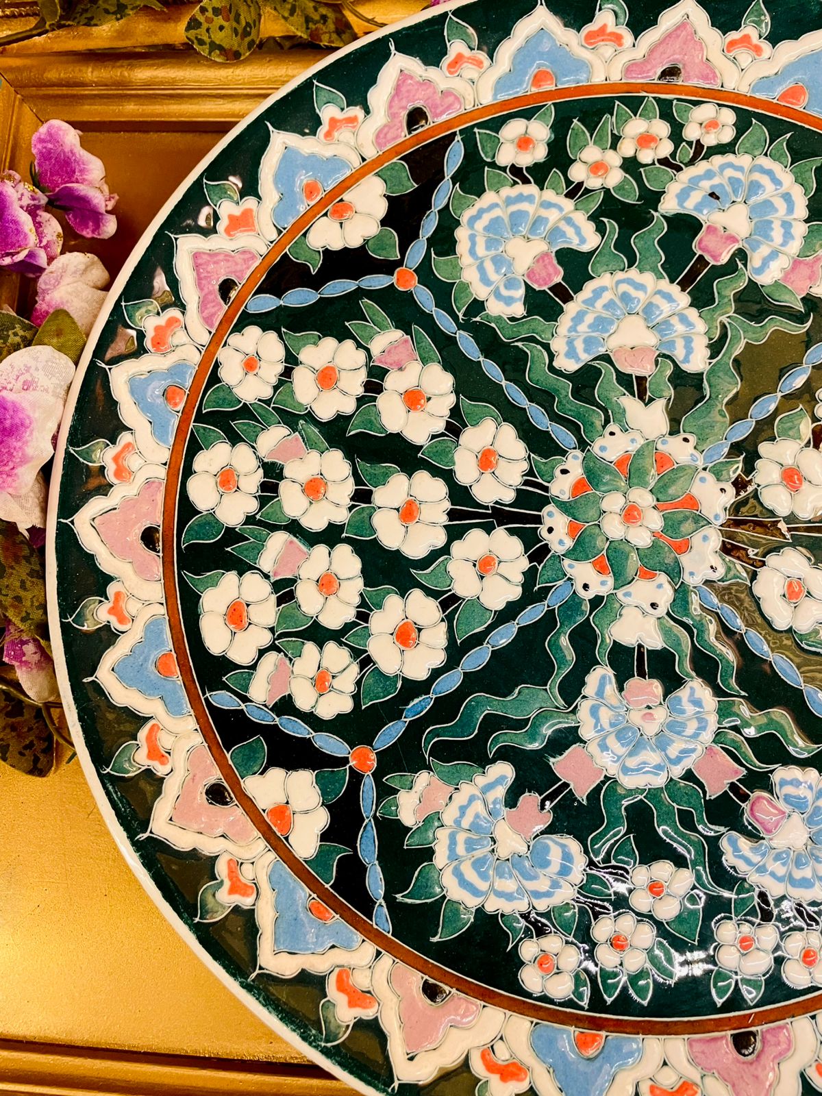 Handmade Turkish Kütahya Ceramic Wall Plate 12 in