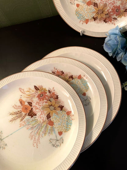 Poole Pottery Autumn Floral Plates Set of 4 – 8 Inch