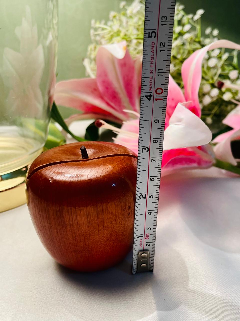 Wooden Apple Trinket Box 8 cm