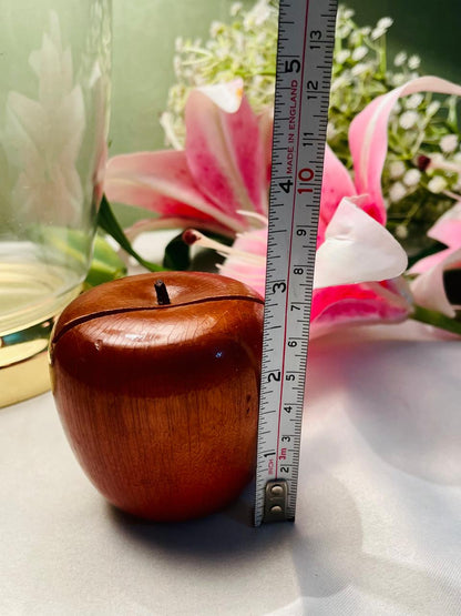 Wooden Apple Trinket Box 8 cm