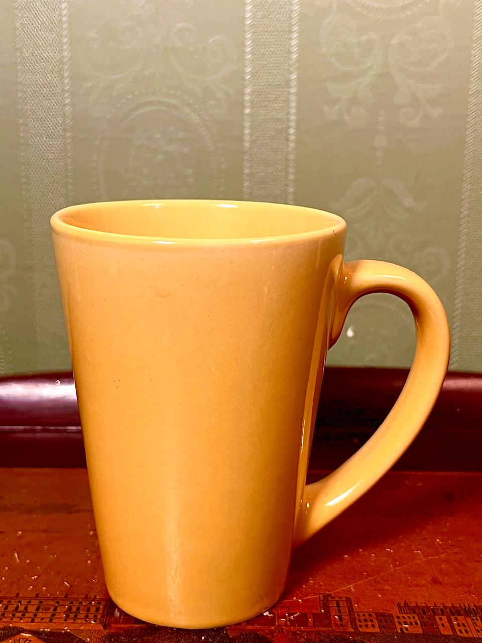 Mustard Yellow Tall Ceramic Coffee Mug 5"