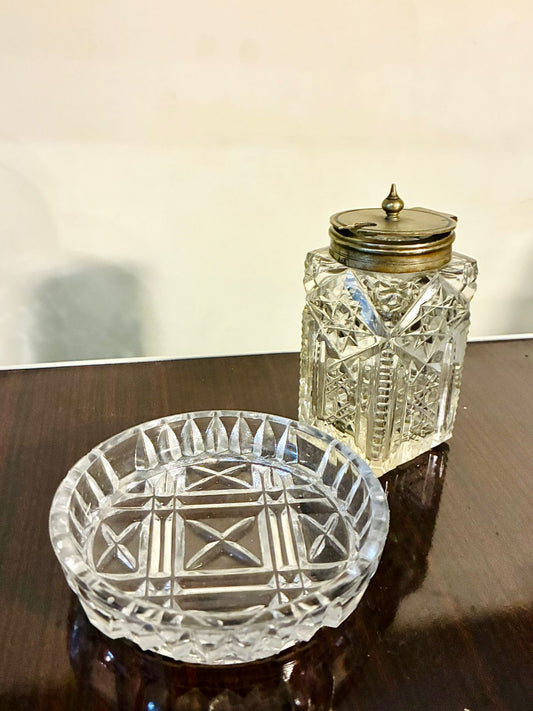 Vintage Crystal Jar & Dish Set – Elegant (Choose Any)