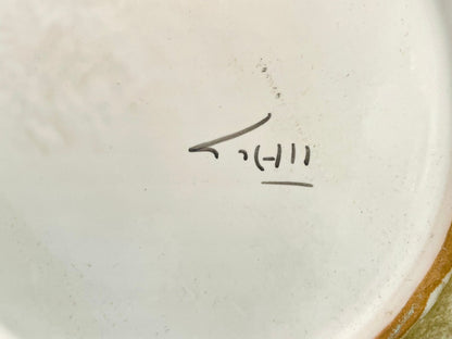 Handpainted Retro Striped Decor Plate