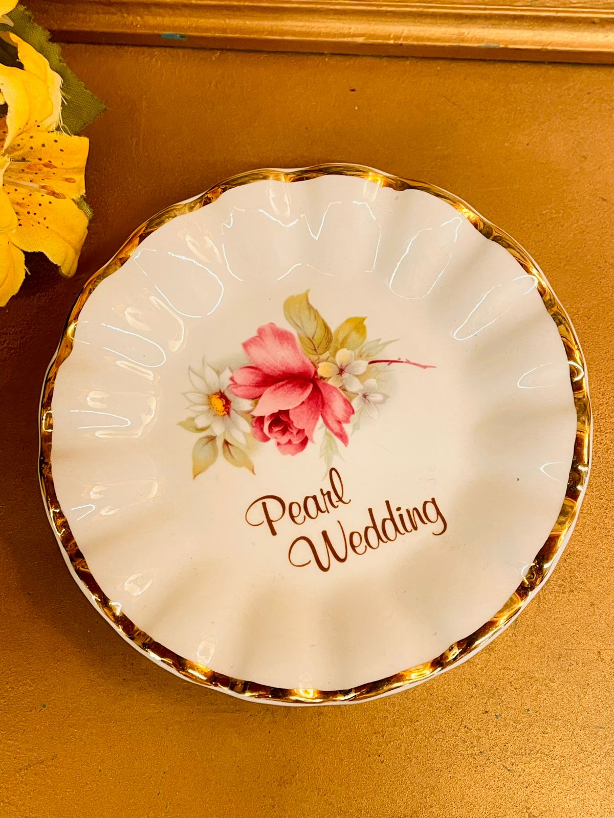 5 inches Vintage Pollyanna Bone China Wedding Plate England