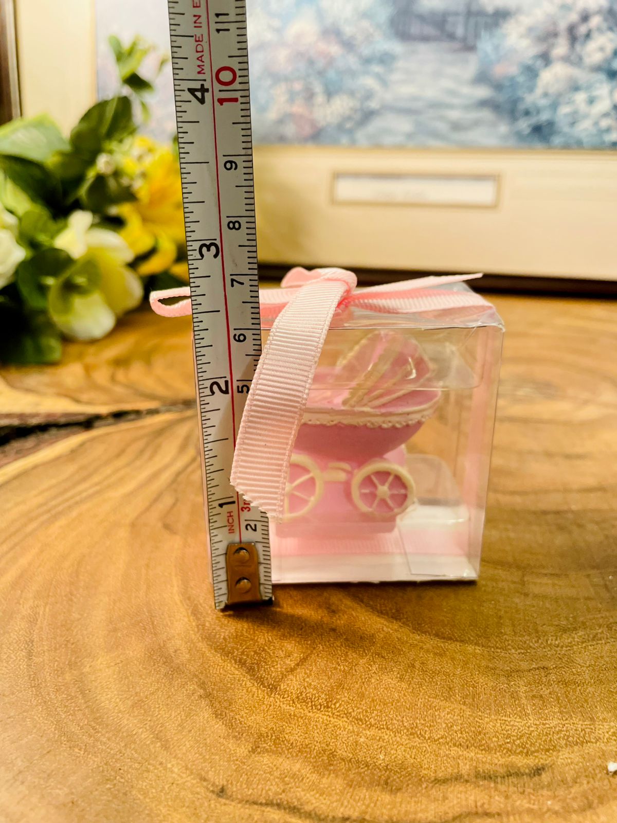 Pink Pram Candle Gift Box Baby Shower Decor