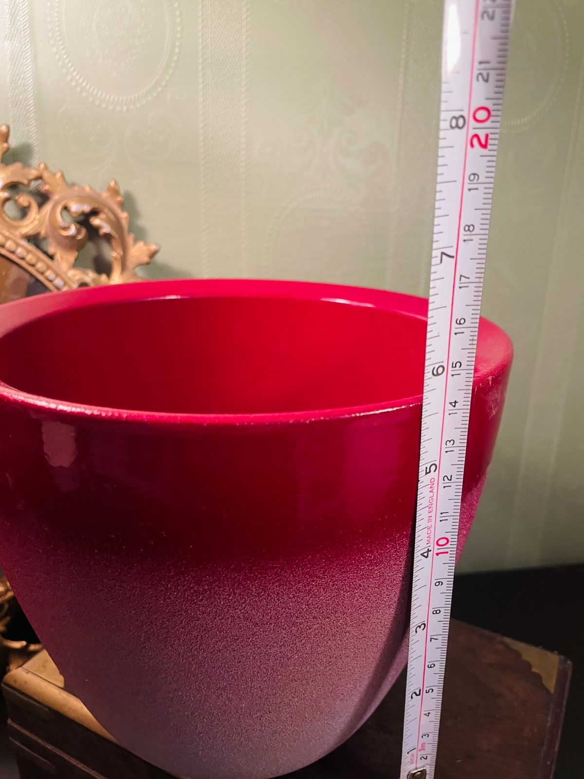 Red Ombre Ceramic Plant Pot 6 Inch Modern Home Decor