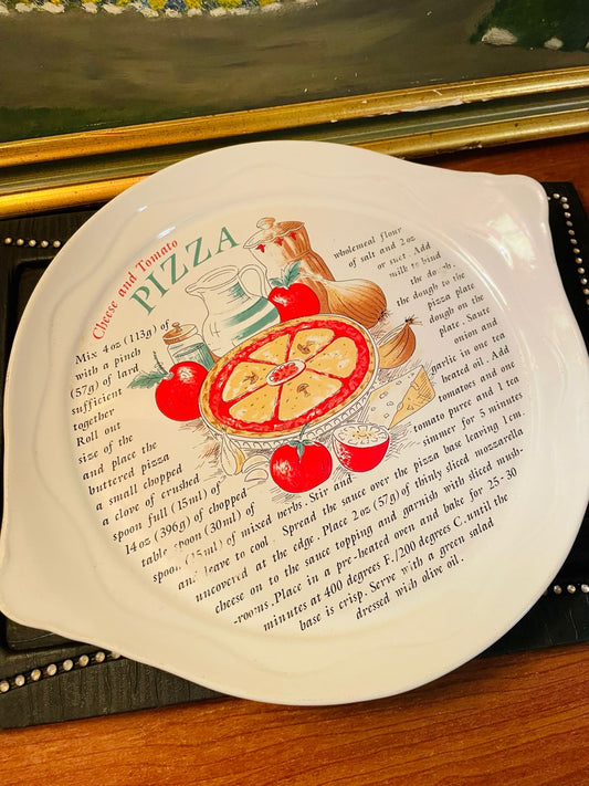 Pizza Plater, With Receipe, Medium size, Ceramic Oven Safe, england