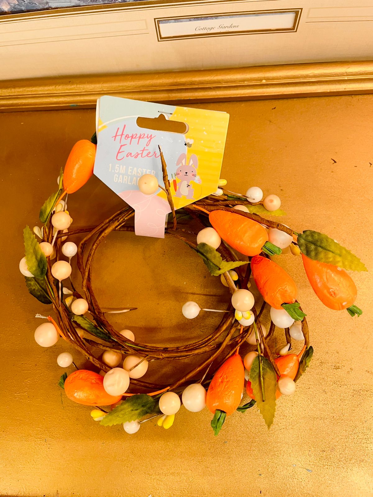 Happy Easter Carrot Berry Wreath 7"