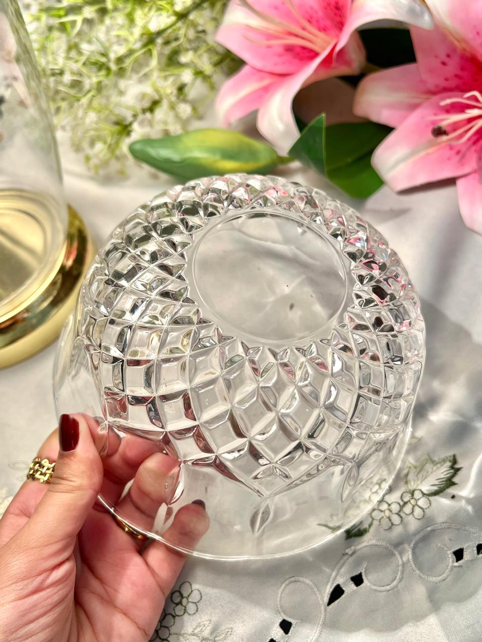 Vintage Cut Crystal Large Serving Bowl – 7 Inch