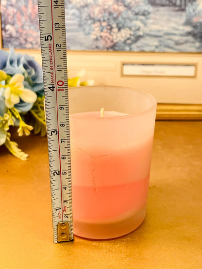 Frosted Pink Scented Candle Minimal Glass Decor