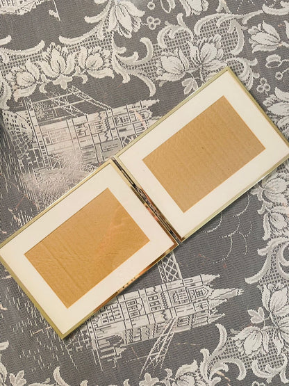 Vintage Double Gold Photo Frame – Elegant Hinged Display 8.5 inch