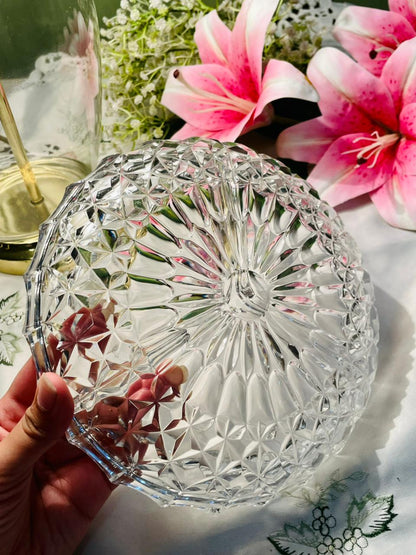 Vintage Crystal 3-Compartment Serving Platter 8.5 in