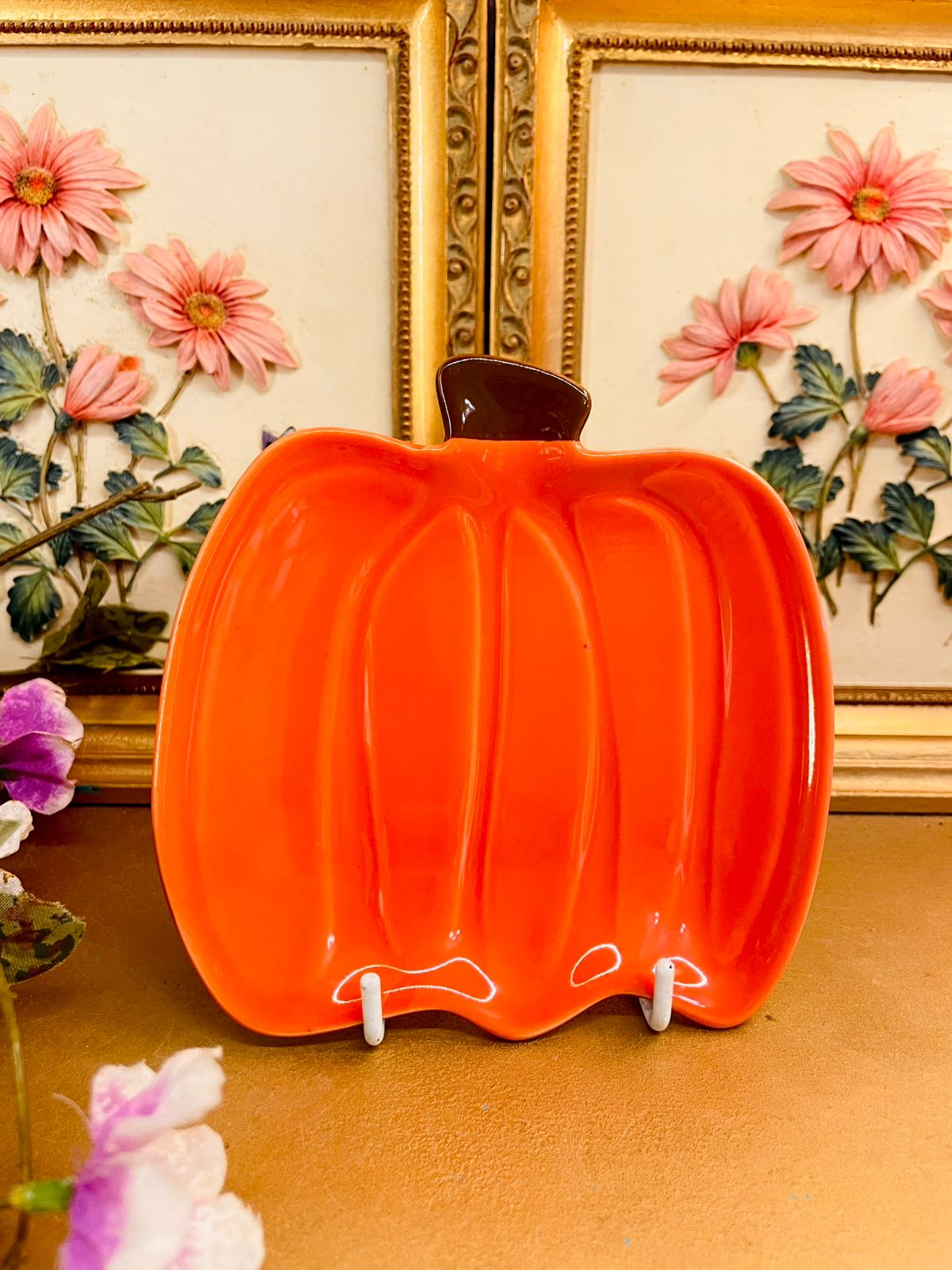 Crate & Barrel Pumpkin Ceramic Serving Dish