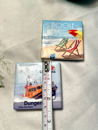 Poole Dorset & Lifeboat Souvenir Fridge Magnets – 2 Piece Set