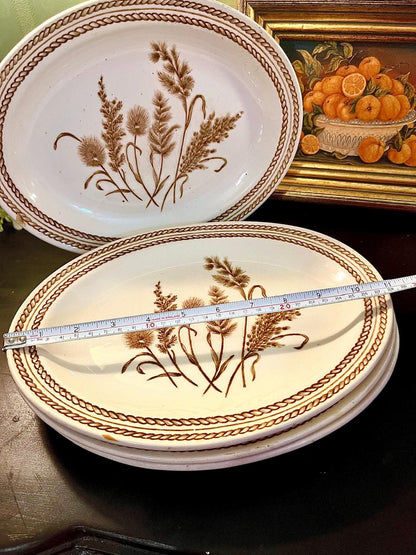 Vintage Wheat Motif Oval Serving Platter 28 cm (each)