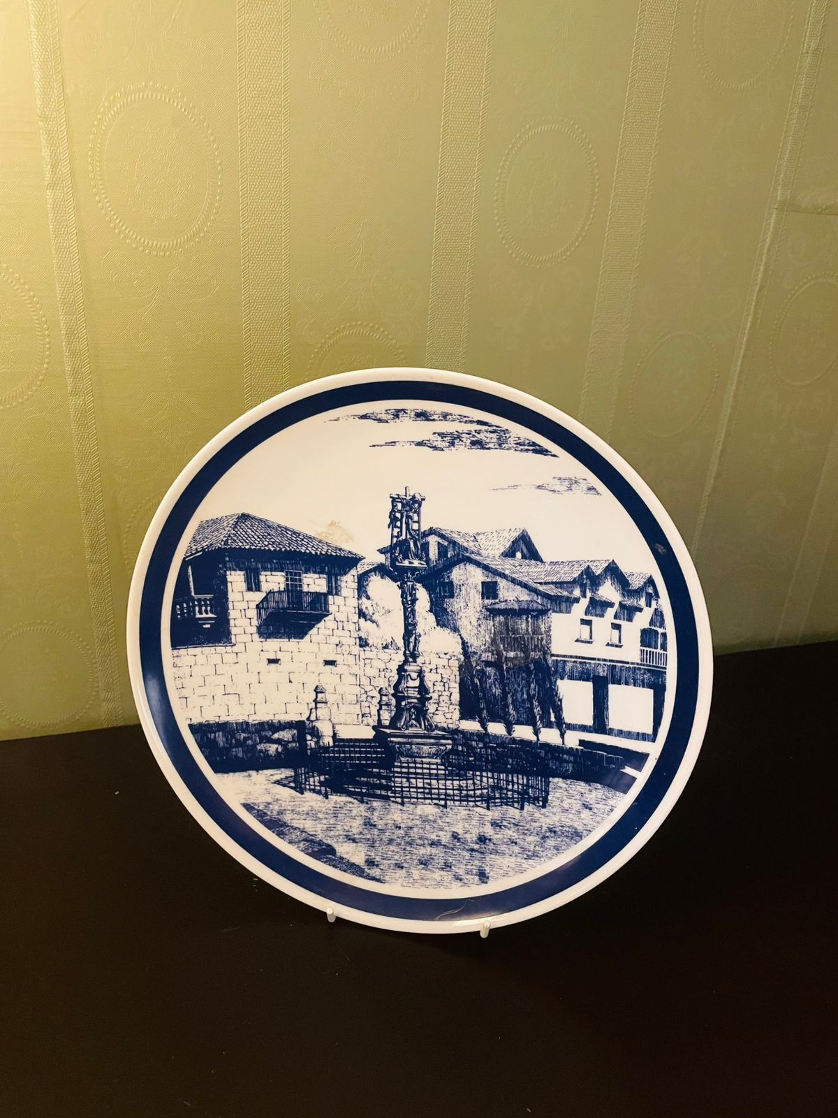 Blue White Crucero de Hío Cangas Decorative Plate 11 Inch