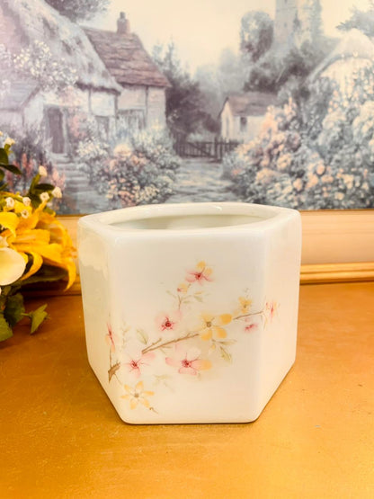 Vintage Portmeirion Floral Planter Square Ceramic Pot