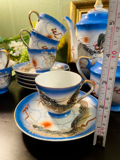 6 Persons Japanese Moriage Dragonware Tea Set – 15 Pieces