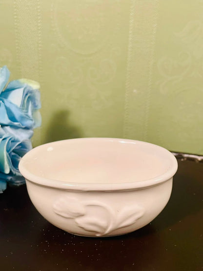 White Ceramic Round Planter Bowl – 4 Inch