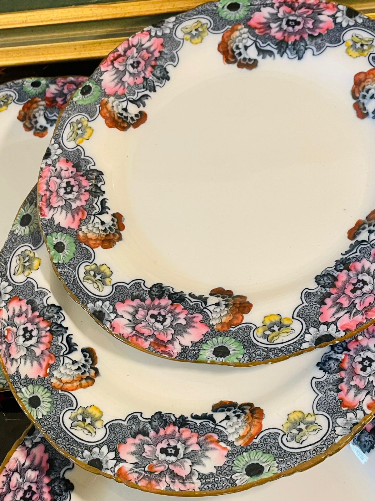 Set of 6 Vintage Cambridge Royal Semi-Porcelain Dinner Plates – Wood & Son England