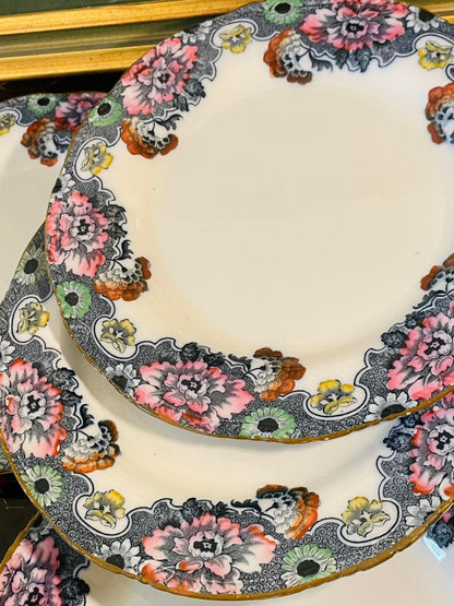 Set of 6 Vintage Cambridge Royal Semi-Porcelain Dinner Plates – Wood & Son England