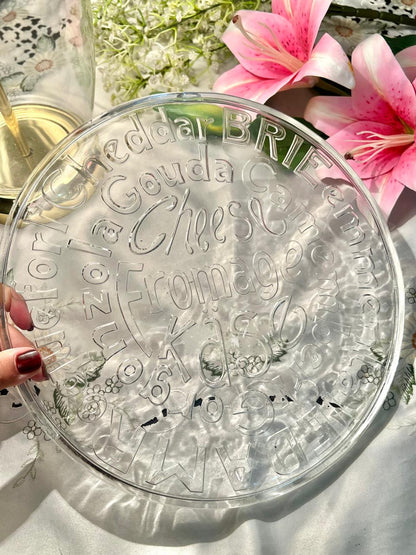Clear Typography Large Serving Platter – Approx. 12 Inch