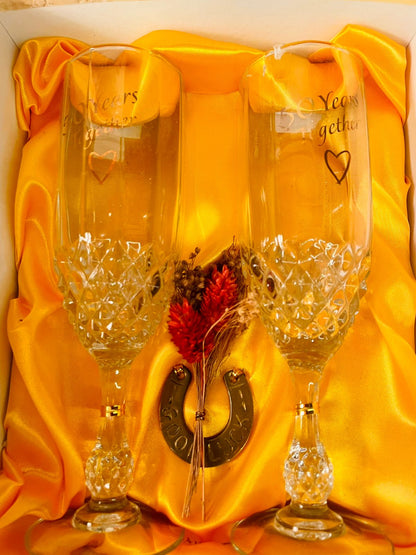 50 Years Together Crystal Glass Set – Anniversary Gift Box