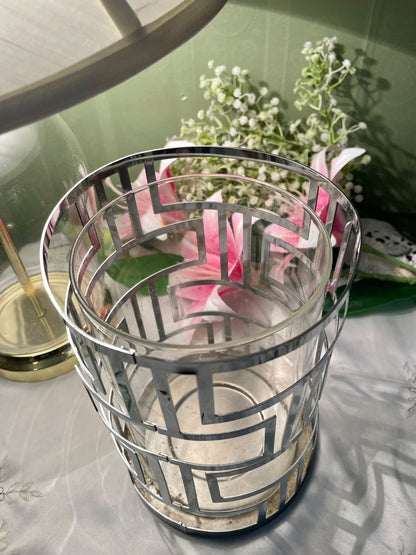 Geometric Cylinder Candle Lantern 8.5 Inch