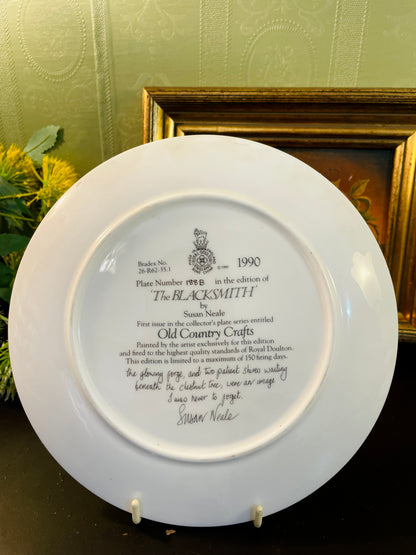 Royal Doulton The Blacksmith Collector Plate 8 Inch 1990