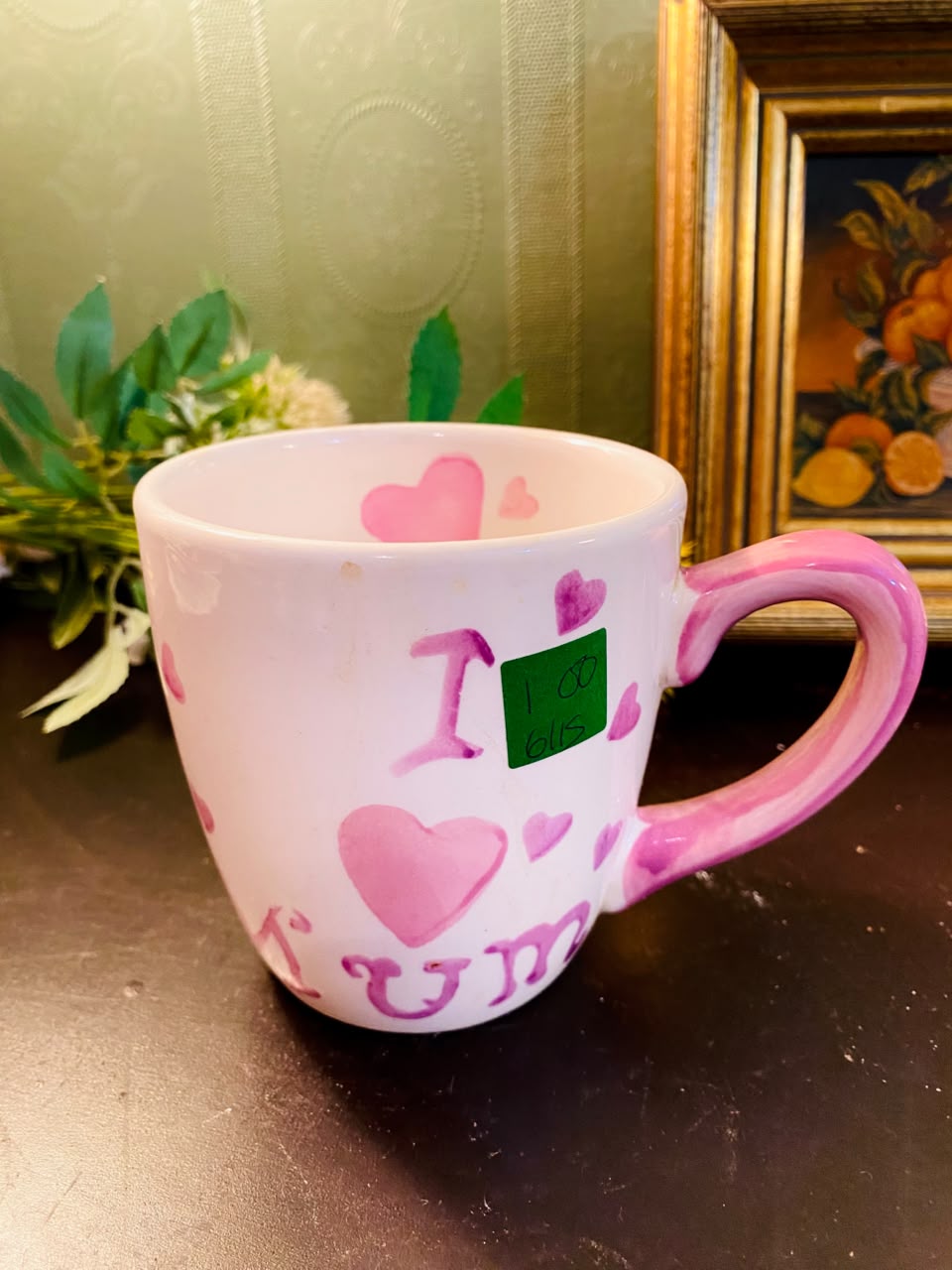 Pink “I Love Mum” Ceramic Mug 5 Inch Heart Design