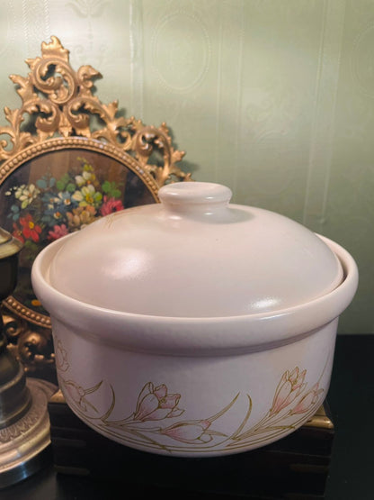SylvaC England Pink Floral Lidded Casserole Pot