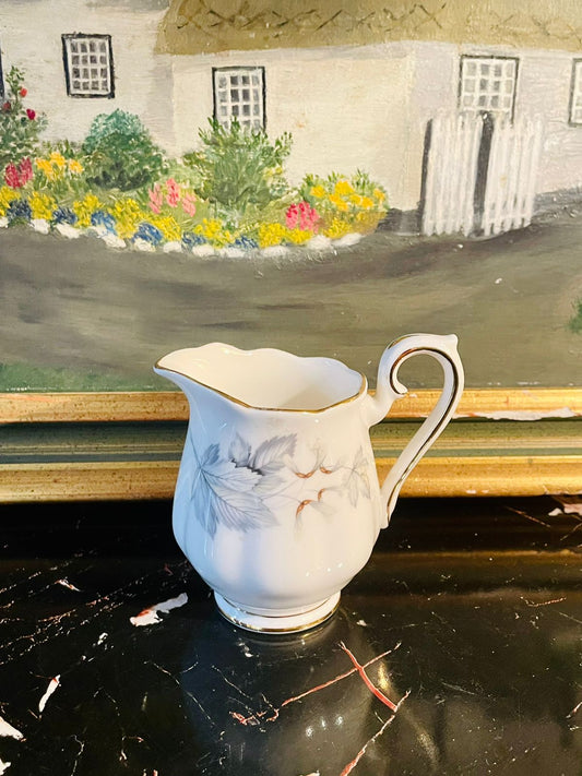 milk jug, tea set creamer, bone china milk jug, vintage milk jug, ceramic milk pot, English tea service jug, floral tea set accessory, antique creamer, tea crockery jug, small milk server