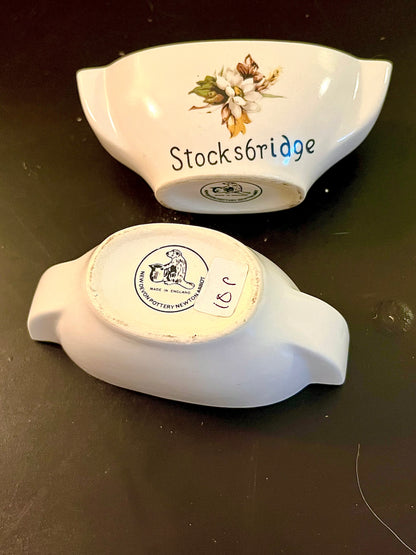 Vintage English Ceramic Souvenir Bowls Set of 2 – Bangor & Stocksbridge