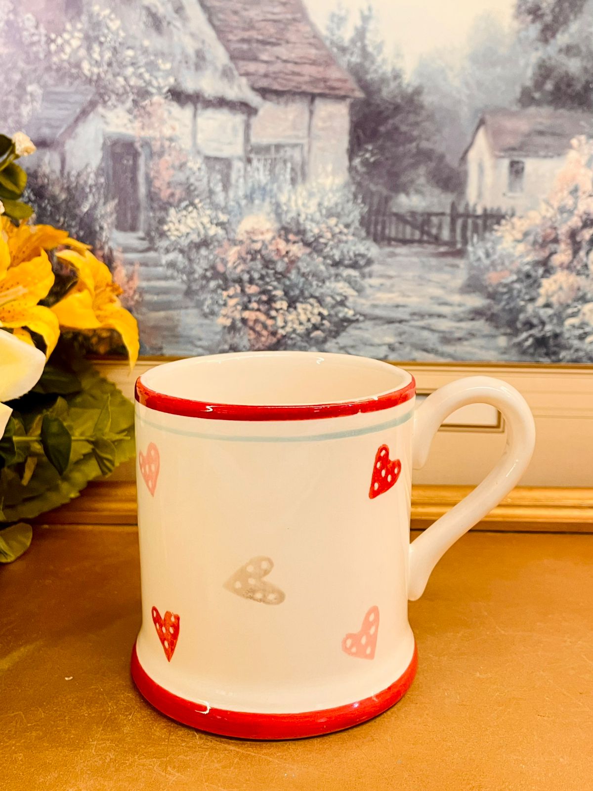 Cottage Heart Ceramic Mug Vintage Style Tea Coffee Cup