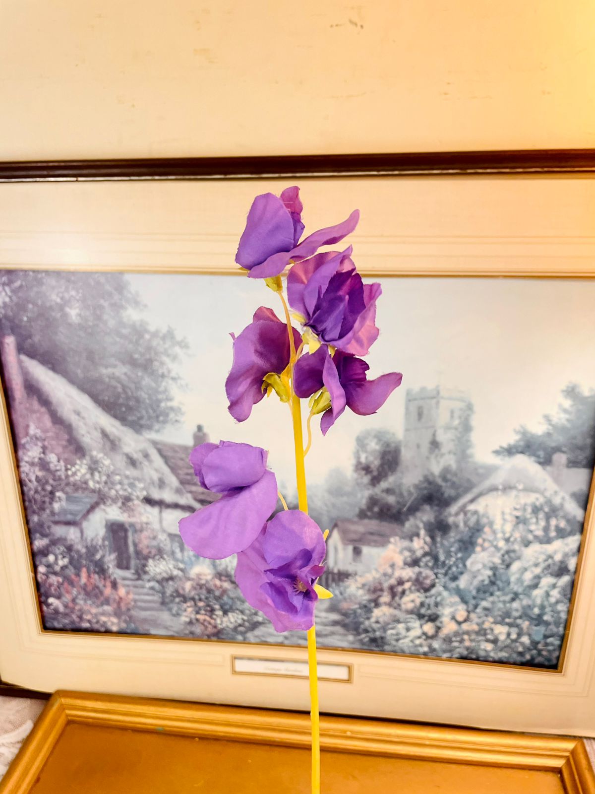 Purple Artificial Orchid Flower Stem 16"