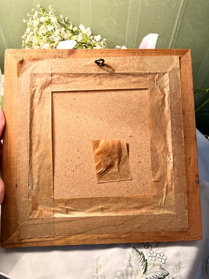 Vintage Luz del Amanecer Framed Sandcastle Seaside Painting Wooden Frame 28cm