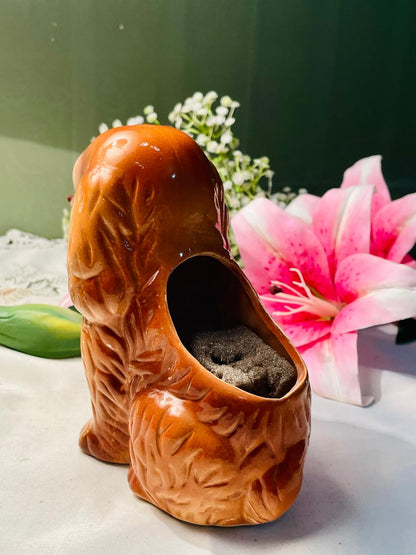 Vintage Ceramic Cocker Spaniel Planter 15 cm Brown & Cream