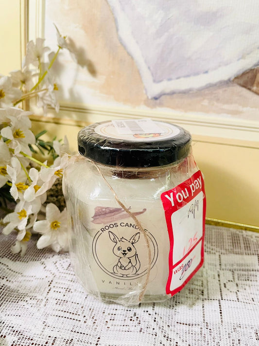 Vintage Glass Vanilla Candle Jar with Lid | Cozy Home Decor