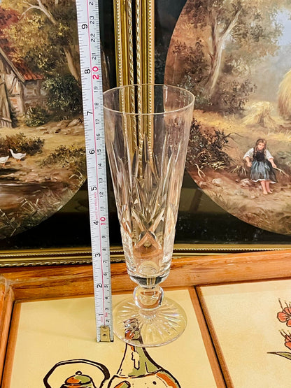 Tall Cut Crystal Pedestal Vase – Elegant Display Centerpiece