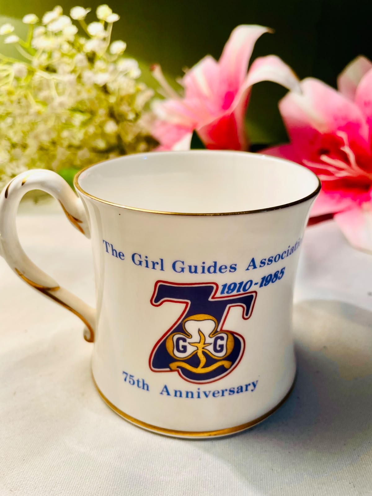 Coalport Girl Guides Bone China Mug – Blue Floral, 4 Inch