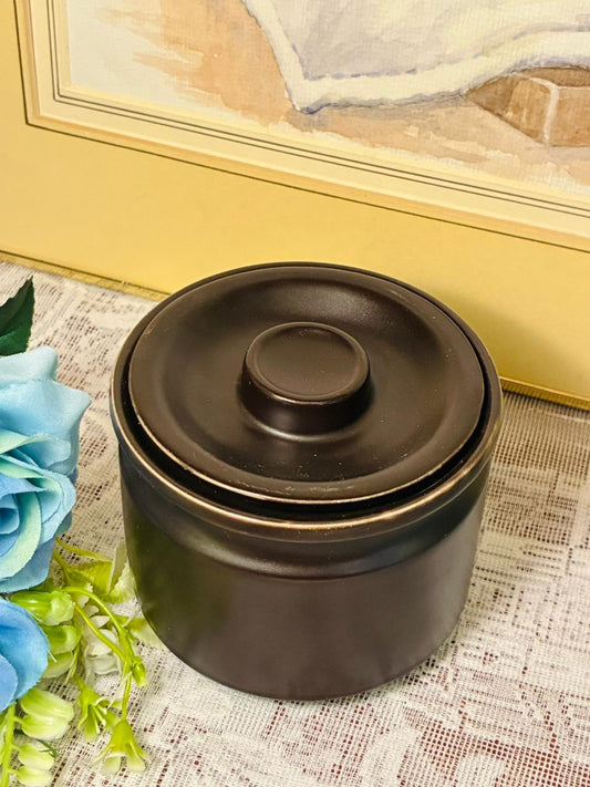 Vintage Denby Style Stoneware Pot with Lid – Made in England – Brown