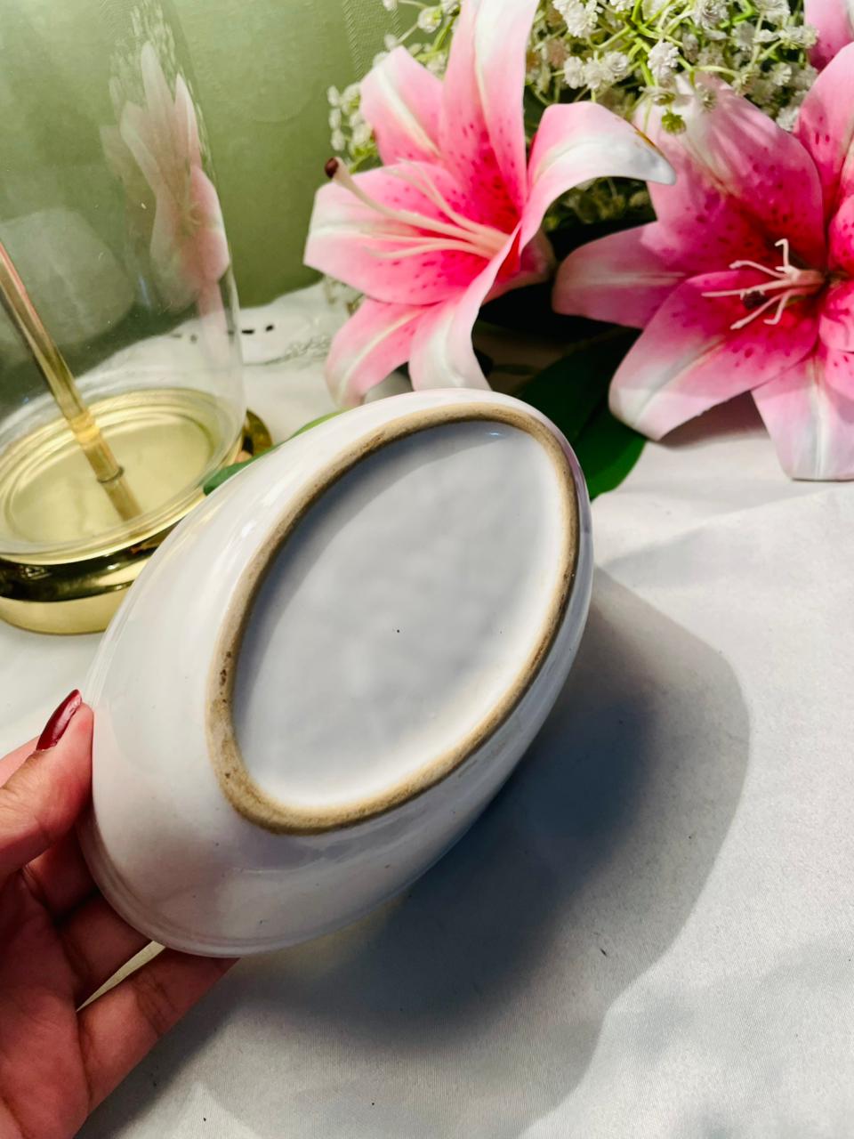 White Oval Ceramic Serving Dish – 6.5 Inch