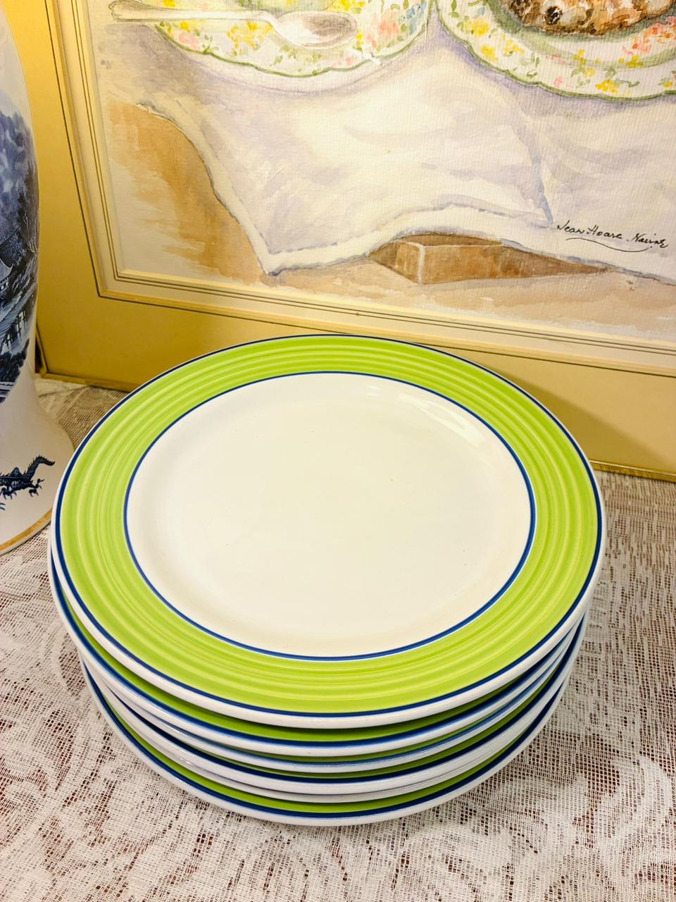 Rayware Lime Green Plates & Bowls Set — 6 Plates + 5 Deep Plates