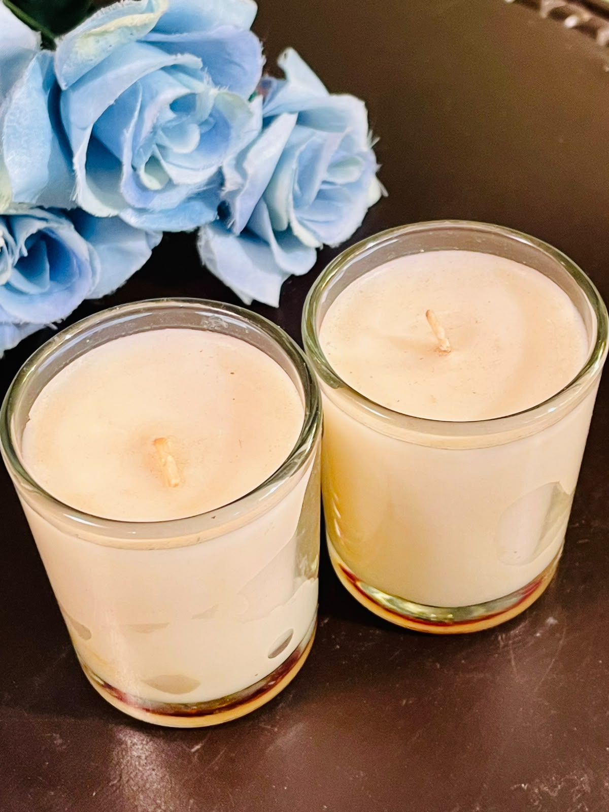 Classic White Crystal Scented Candle – Clear Votive Jar 8cm