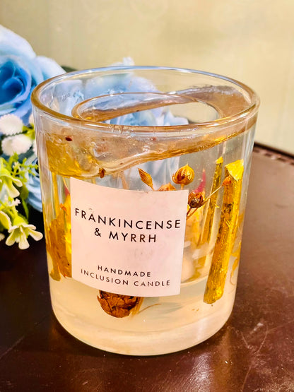 Frankincense & Myrrh Handmade Inclusion Candle 10cm