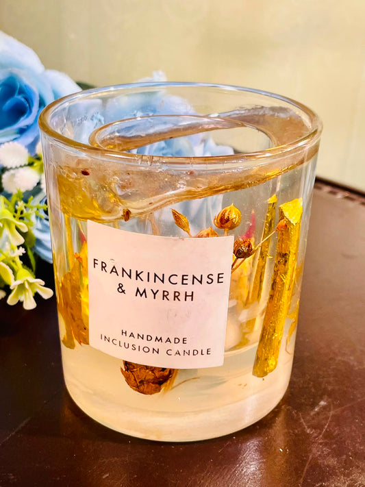 Frankincense & Myrrh Handmade Inclusion Candle 10cm