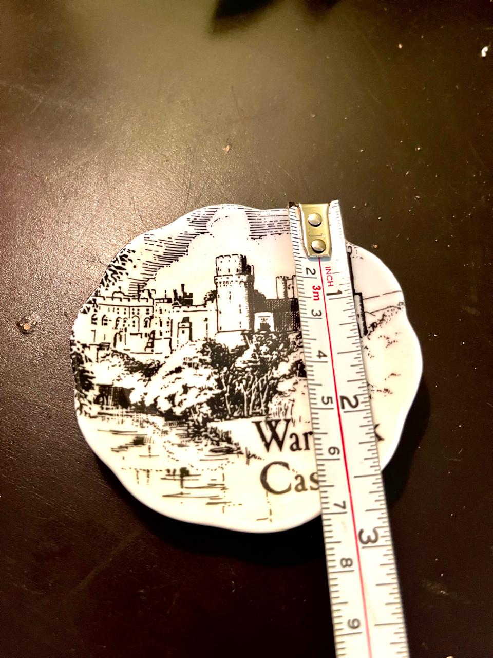Vintage Warwick Castle Souvenir Mini Dish 8 cm England